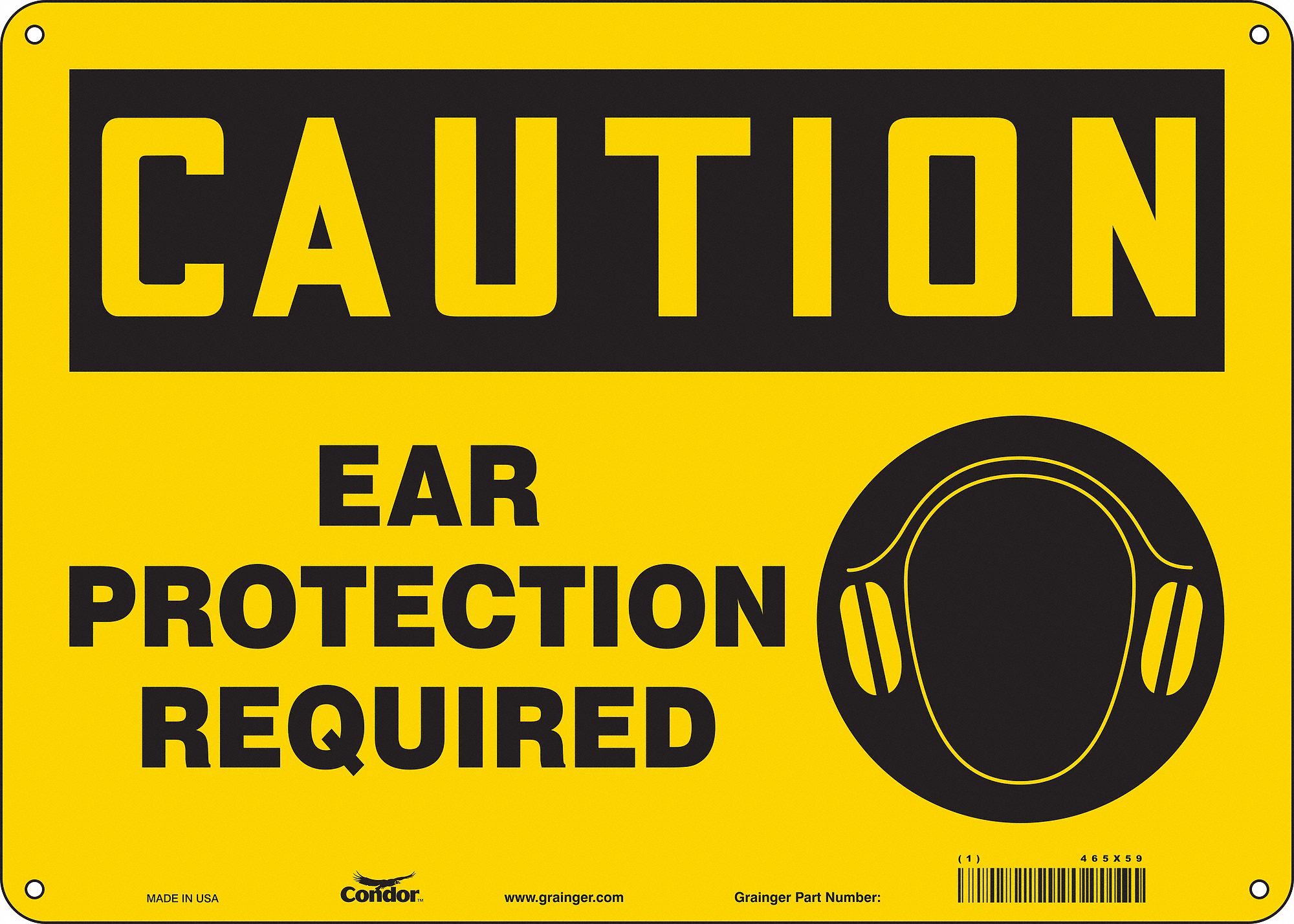 Safety Sign: Aluminum, Mounting Holes Sign Mounting, 10 in x 14 in Nominal Sign Size, 0.032 in Thick