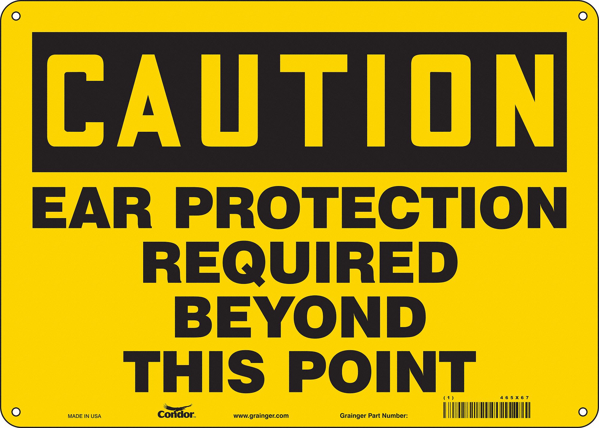 Safety Sign: Polyethylene, Mounting Holes Sign Mounting, 10 in x 14 in Nominal Sign Size, Caution