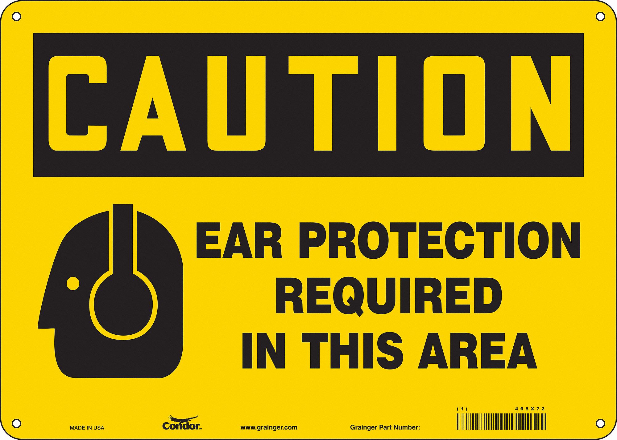 Safety Sign: Aluminum, Mounting Holes Sign Mounting, 10 in x 14 in Nominal Sign Size, 0.032 in Thick
