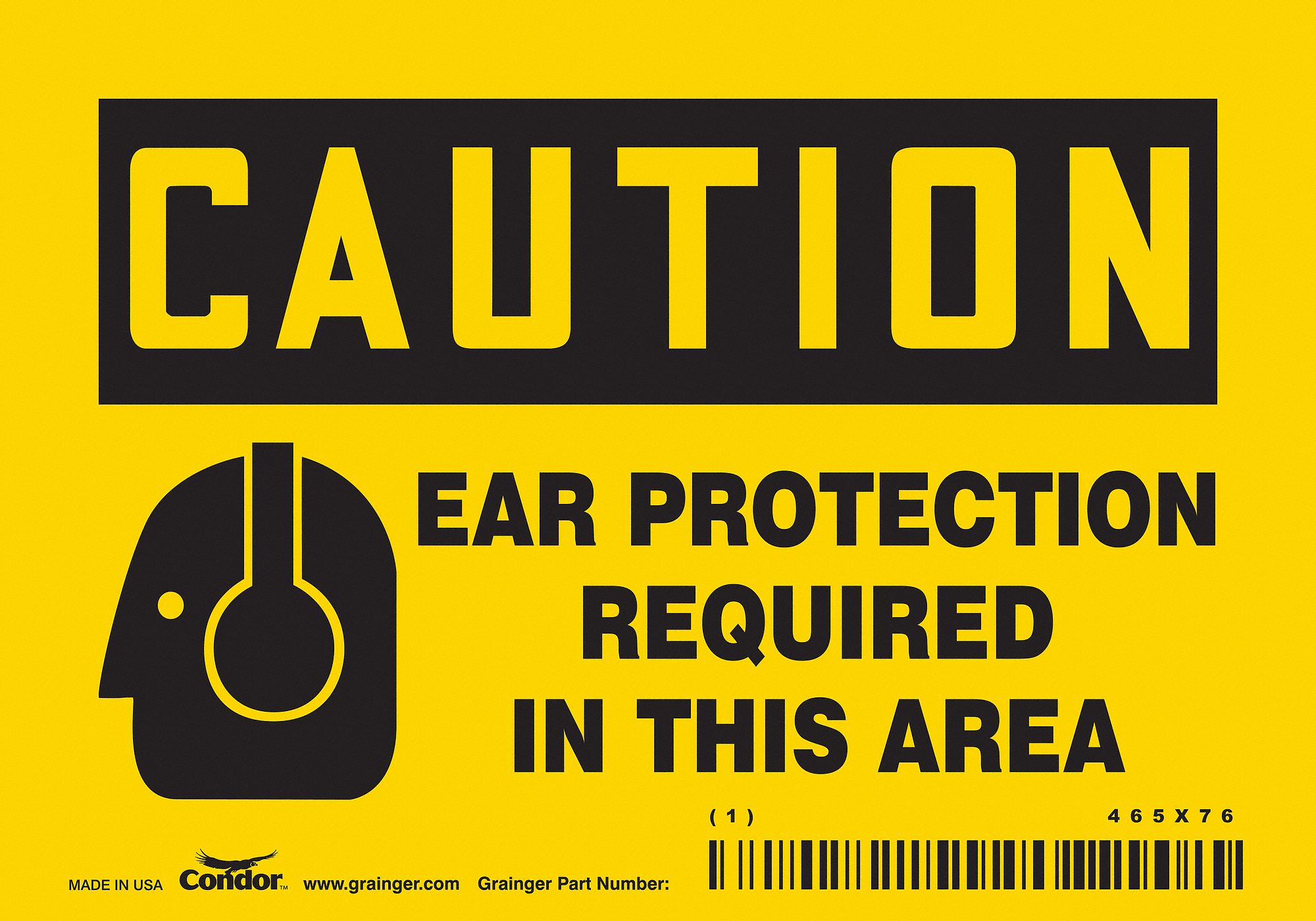 Safety Sign: Vinyl, Adhesive Sign Mounting, 3 1/2 in x 5 in Nominal Sign Size, Not Retroreflective