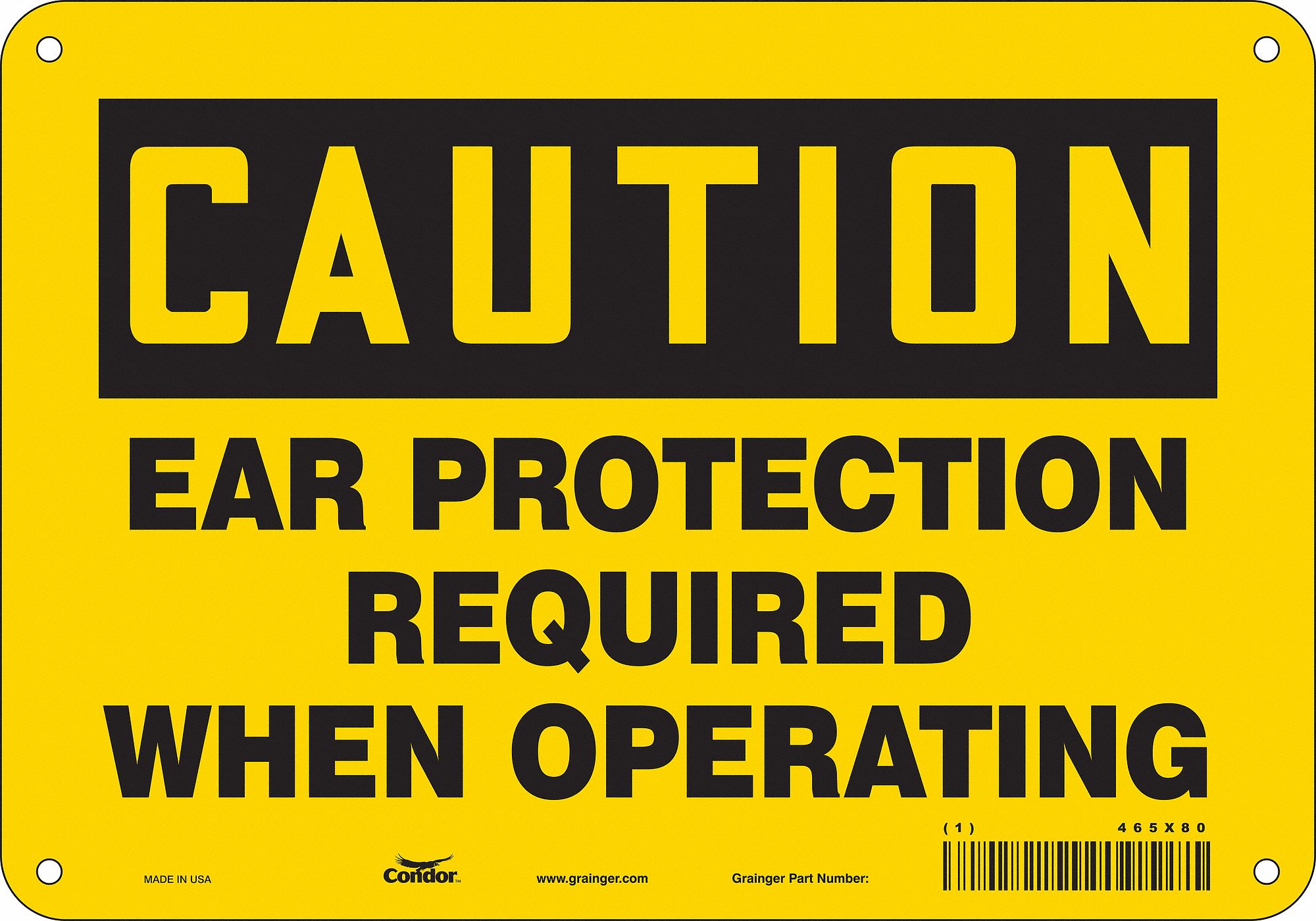 Safety Sign: Aluminum, Mounting Holes Sign Mounting, 7 in x 10 in Nominal Sign Size, 0.032 in Thick