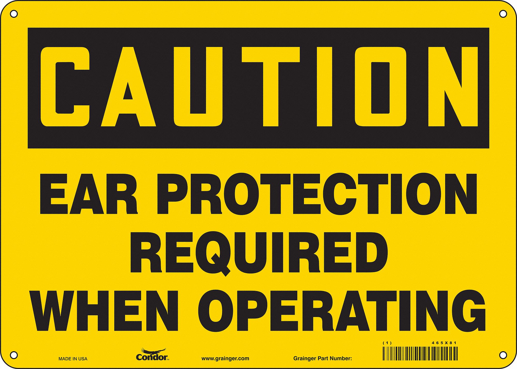 Safety Sign: Aluminum, Mounting Holes Sign Mounting, 10 in x 14 in Nominal Sign Size, 0.032 in Thick