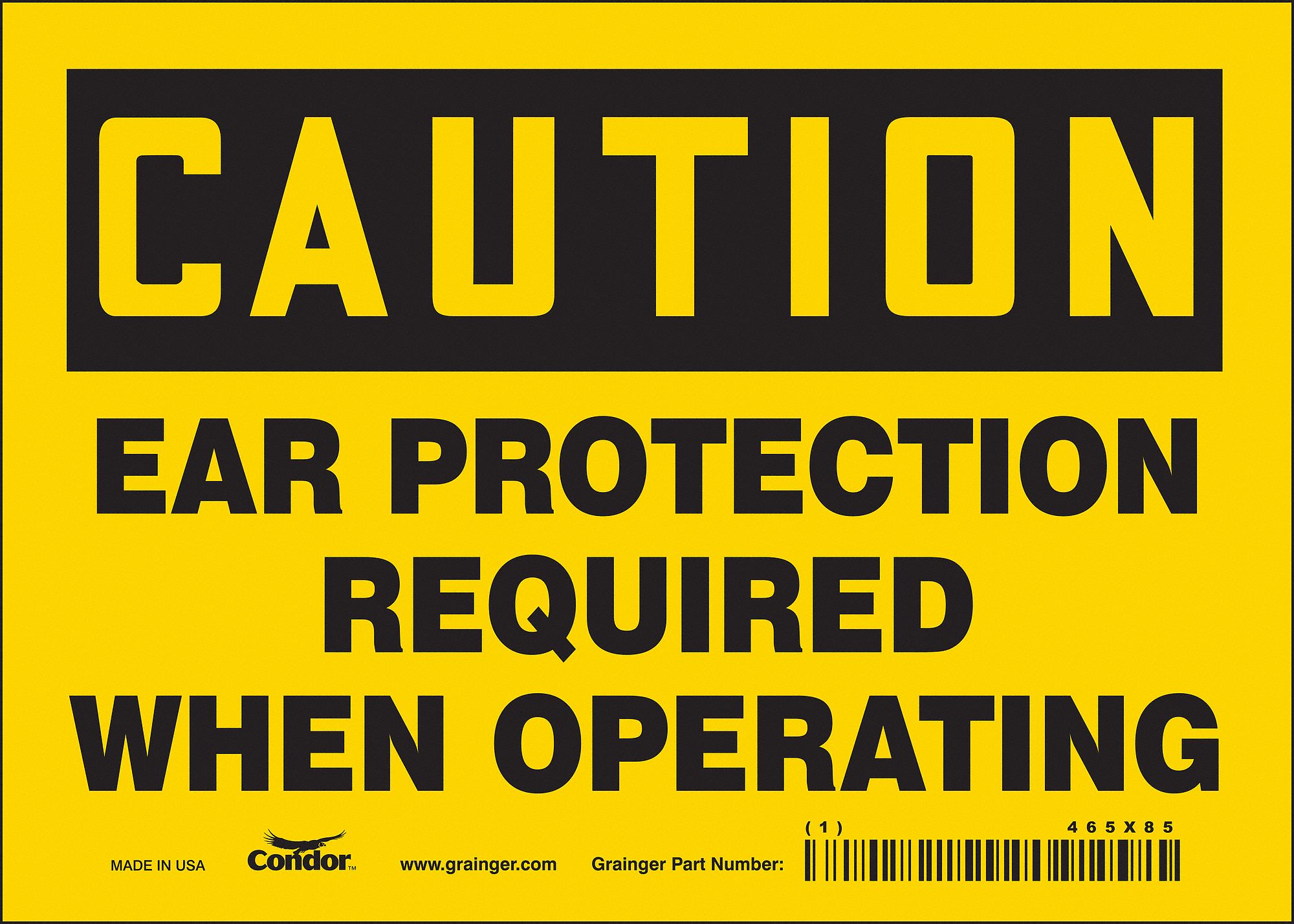 Safety Sign: Vinyl, Adhesive Sign Mounting, 5 in x 7 in Nominal Sign Size, Not Retroreflective, Wall