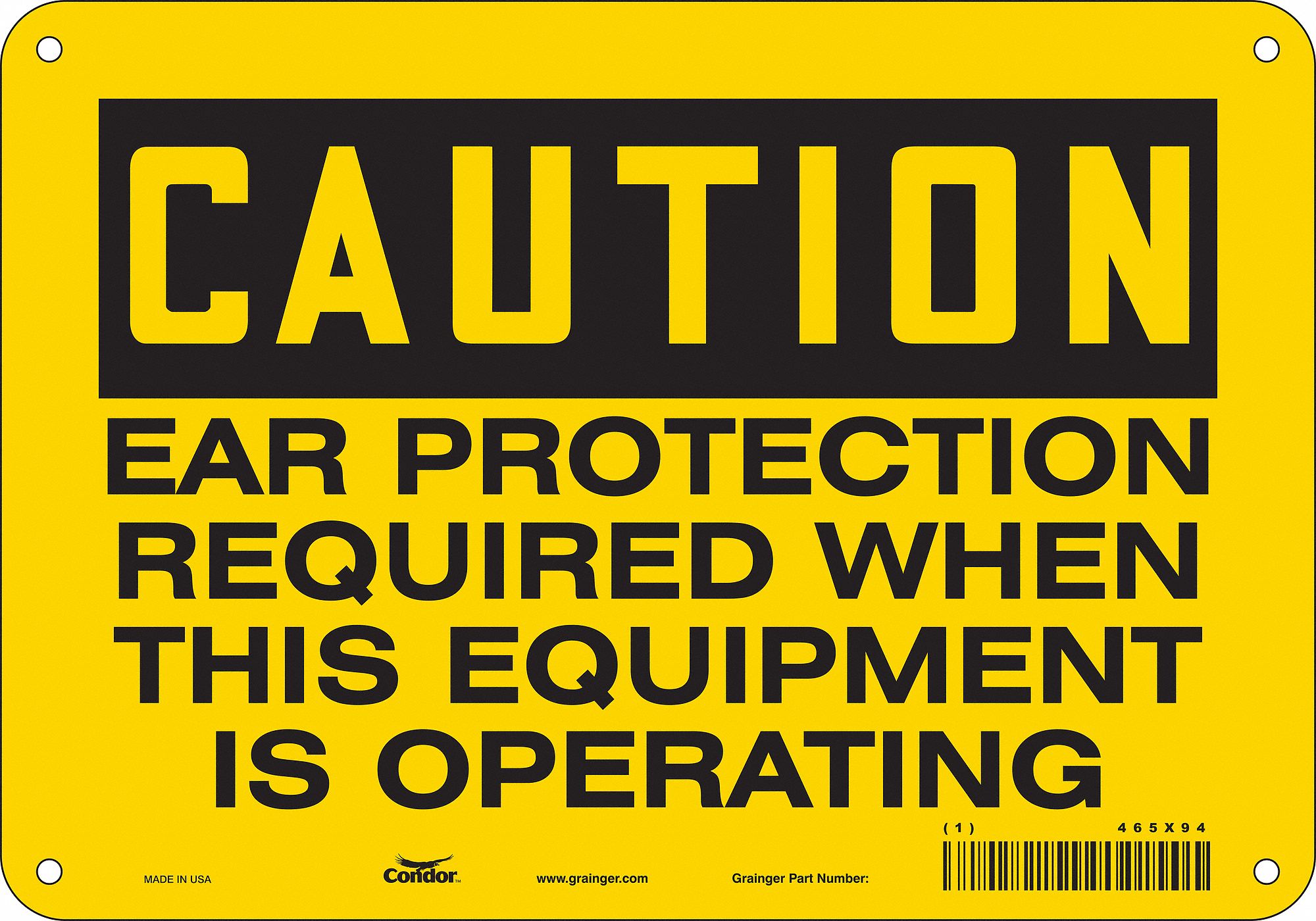 Safety Sign: Aluminum, Mounting Holes Sign Mounting, 7 in x 10 in Nominal Sign Size, 0.032 in Thick
