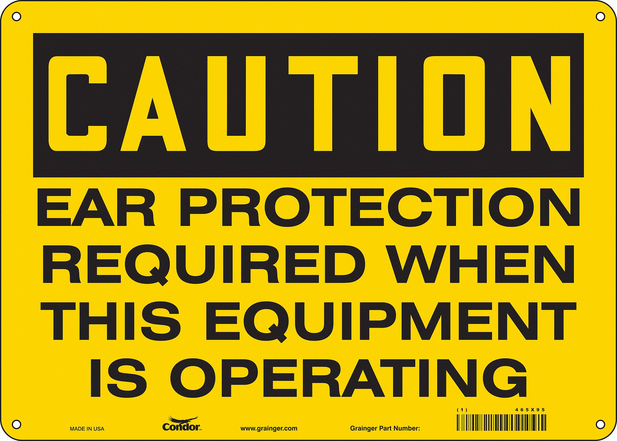 Safety Sign: Aluminum, Mounting Holes Sign Mounting, 10 in x 14 in Nominal Sign Size, 0.032 in Thick