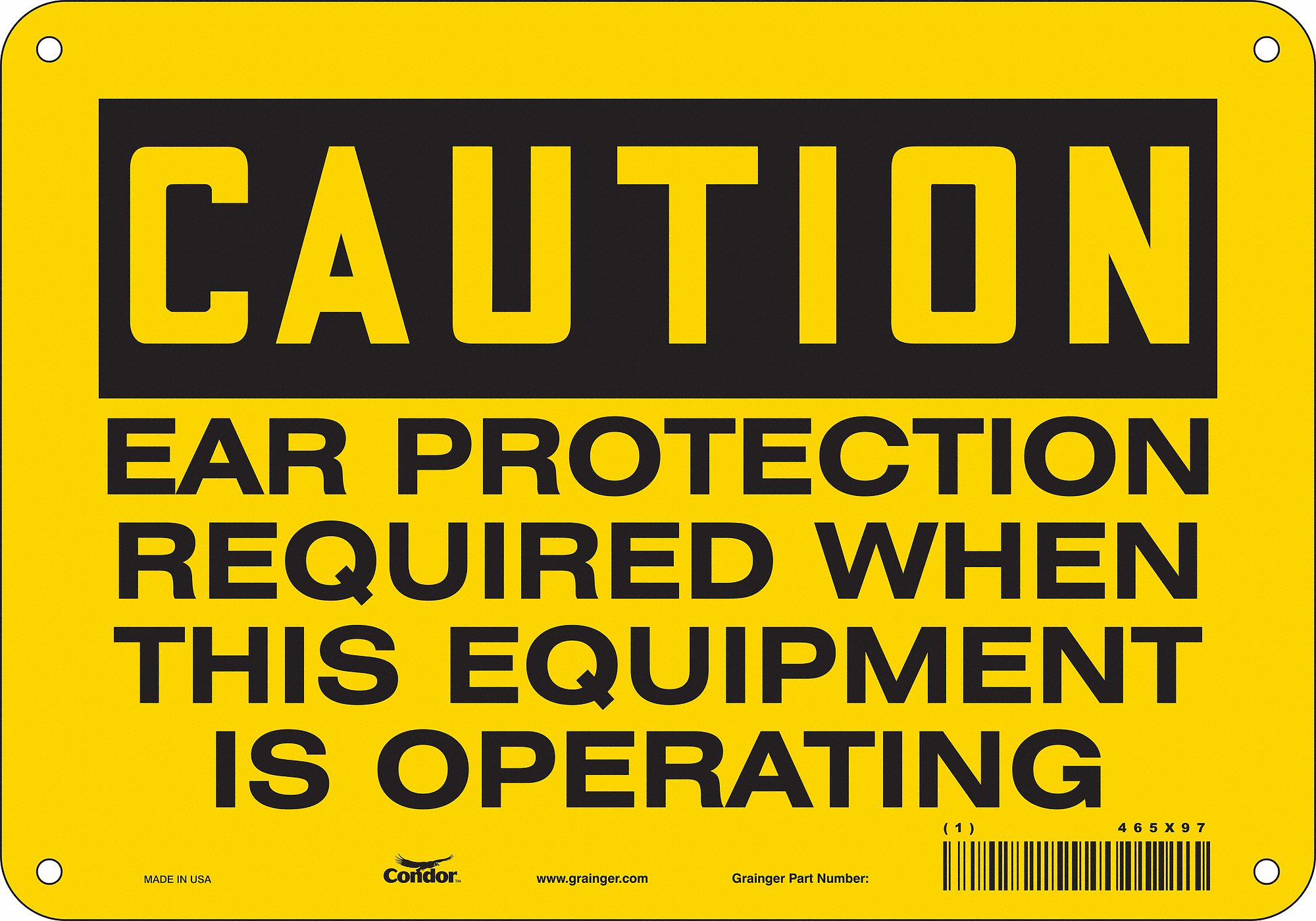 Safety Sign: Polyethylene, Mounting Holes Sign Mounting, 7 in x 10 in Nominal Sign Size, Caution