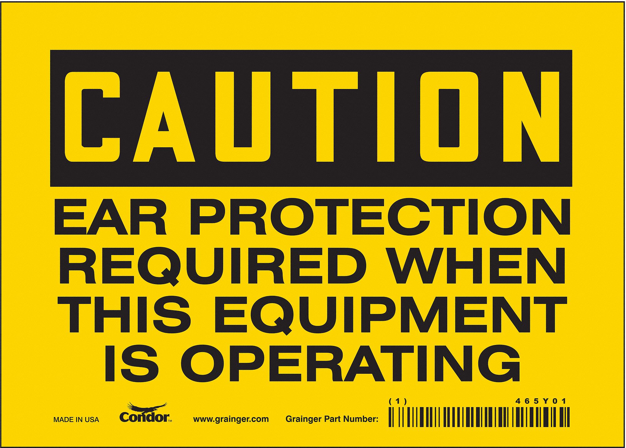 Safety Sign: Vinyl, Adhesive Sign Mounting, 5 in x 7 in Nominal Sign Size, Not Retroreflective, Wall