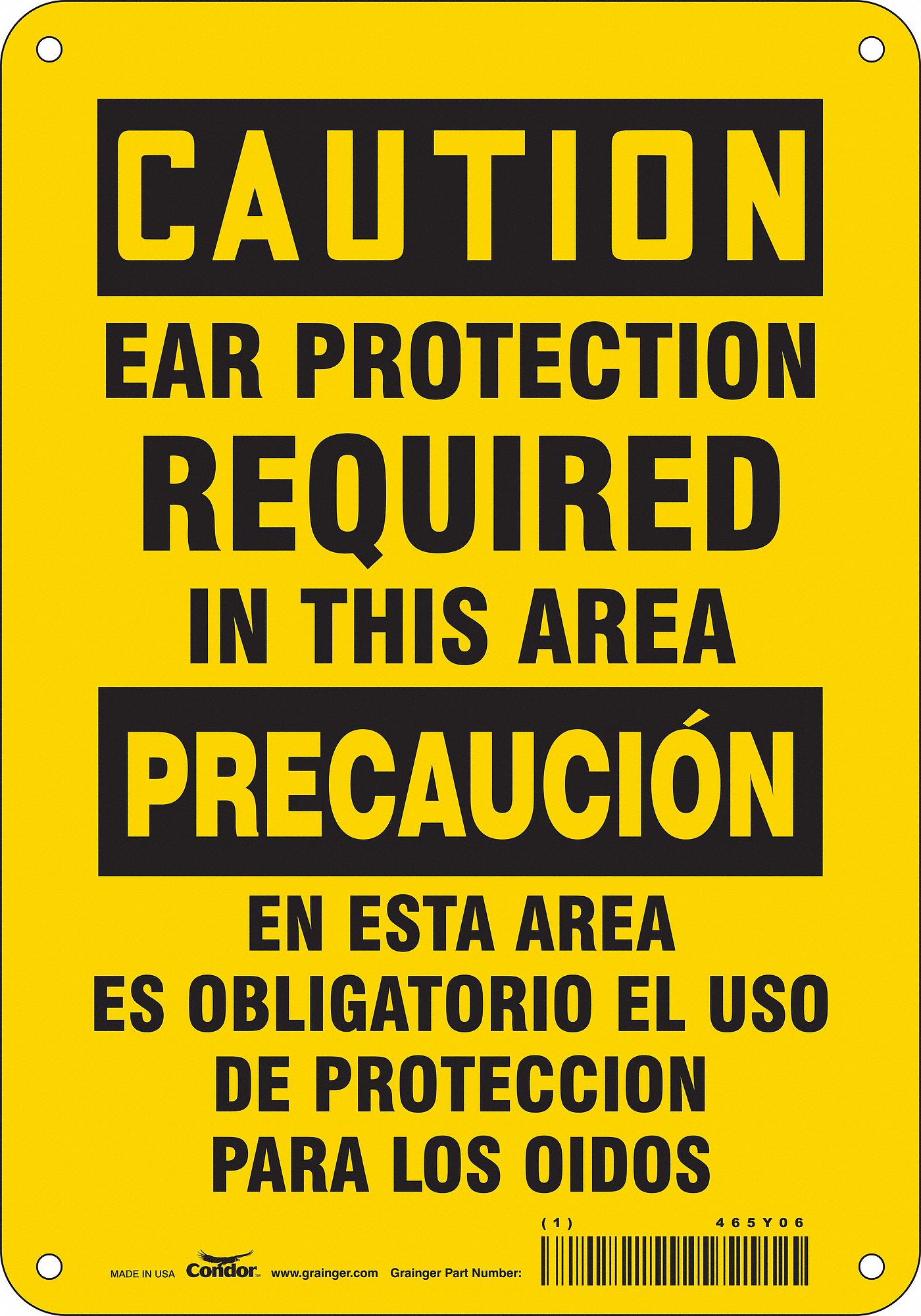 Safety Sign: Polyethylene, Mounting Holes Sign Mounting, 10 in x 7 in Nominal Sign Size, Wall