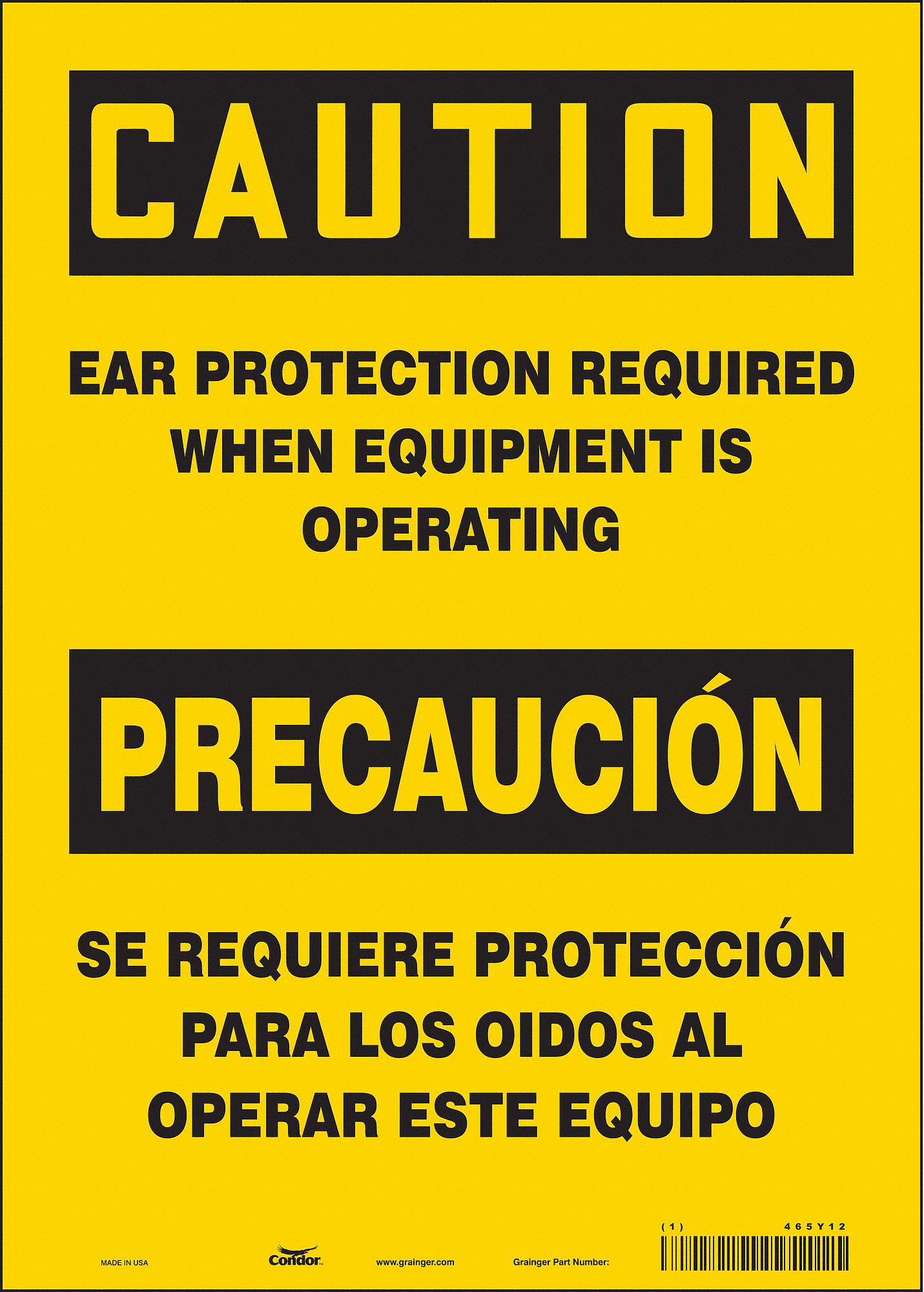 Safety Sign: Vinyl, Adhesive Sign Mounting, 14 in x 10 in Nominal Sign Size, Not Retroreflective