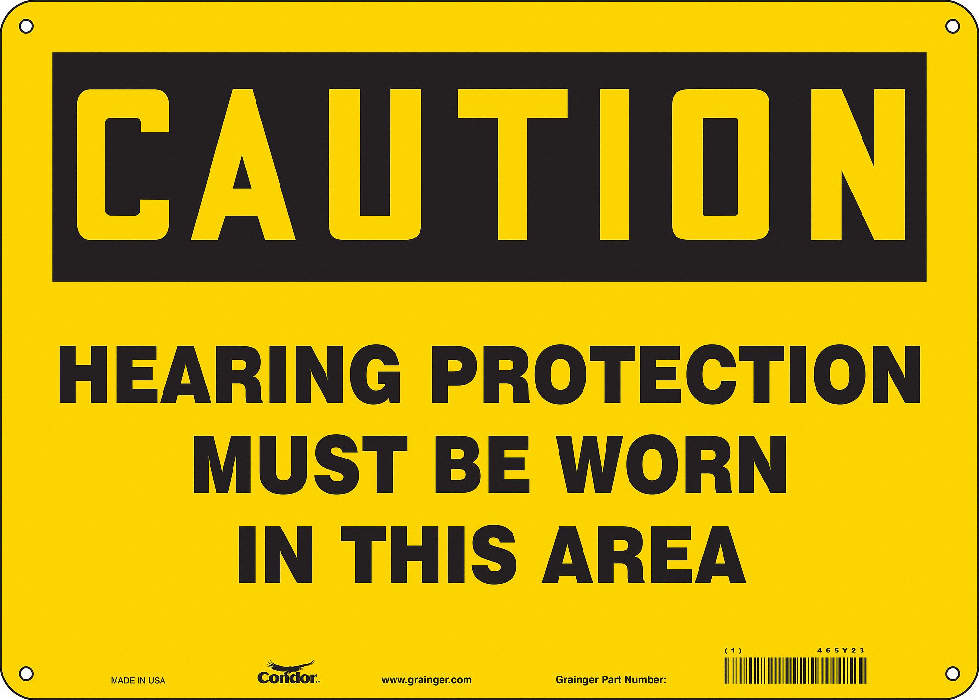 Safety Sign: Polyethylene, Mounting Holes Sign Mounting, 10 in x 14 in Nominal Sign Size, Caution