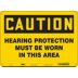 Caution: Hearing Protection Must Be Worn In This Area Signs