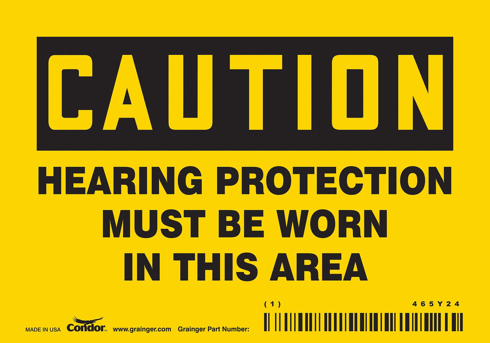 Safety Sign: Vinyl, Adhesive Sign Mounting, 3 1/2 in x 5 in Nominal Sign Size, Not Retroreflective