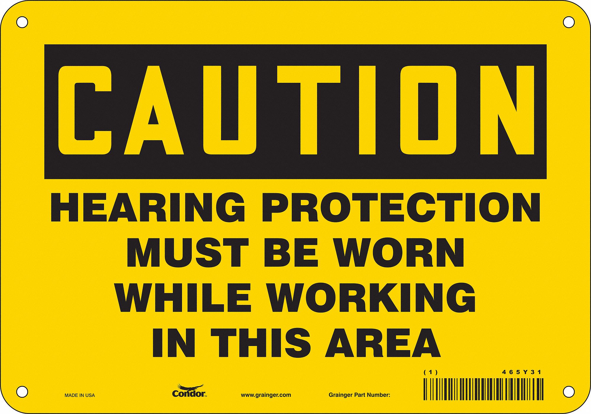 Safety Sign: Aluminum, Mounting Holes Sign Mounting, 7 in x 10 in Nominal Sign Size, 0.032 in Thick