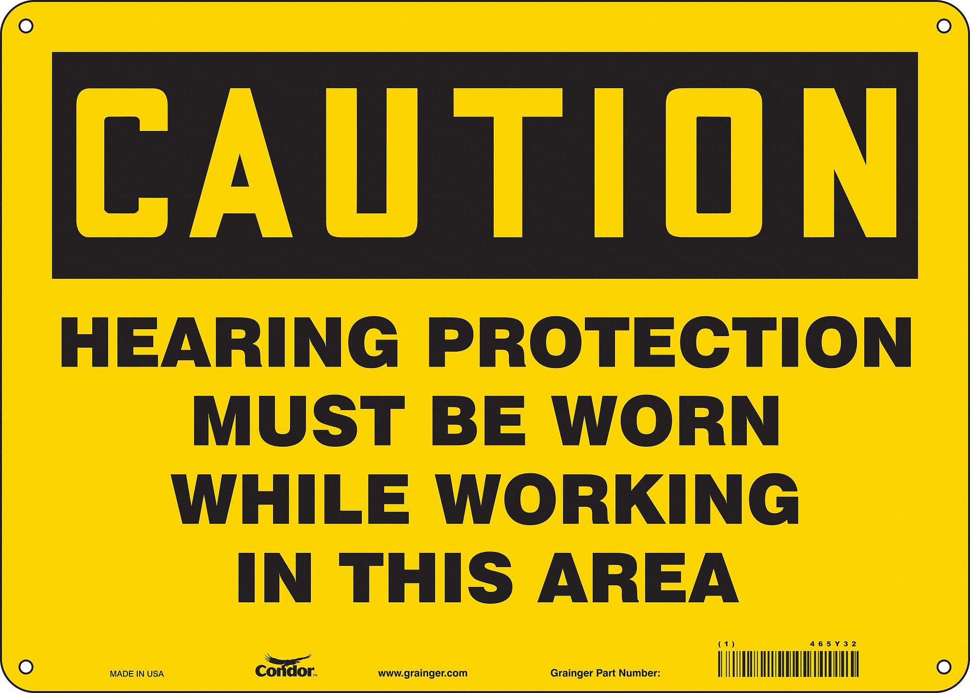 Safety Sign: Aluminum, Mounting Holes Sign Mounting, 10 in x 14 in Nominal Sign Size, 0.032 in Thick