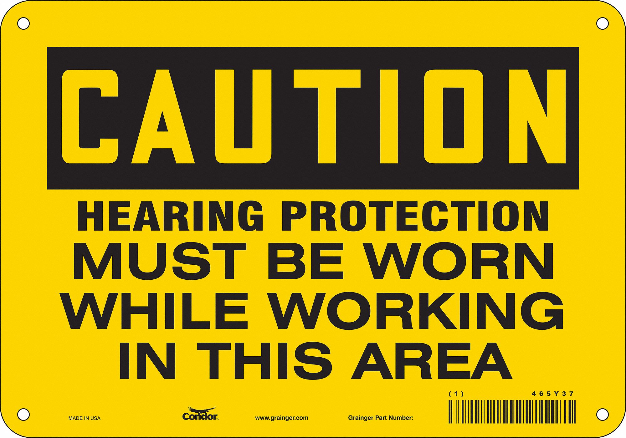 Safety Sign: Aluminum, Mounting Holes Sign Mounting, 7 in x 10 in Nominal Sign Size, 0.032 in Thick