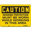 Caution: Hearing Protection Must Be Worn While Working In This Area Signs