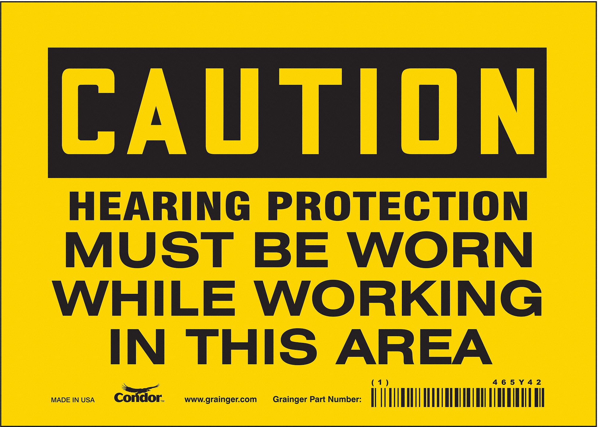 Safety Sign: Vinyl, Adhesive Sign Mounting, 5 in x 7 in Nominal Sign Size, Not Retroreflective, Wall