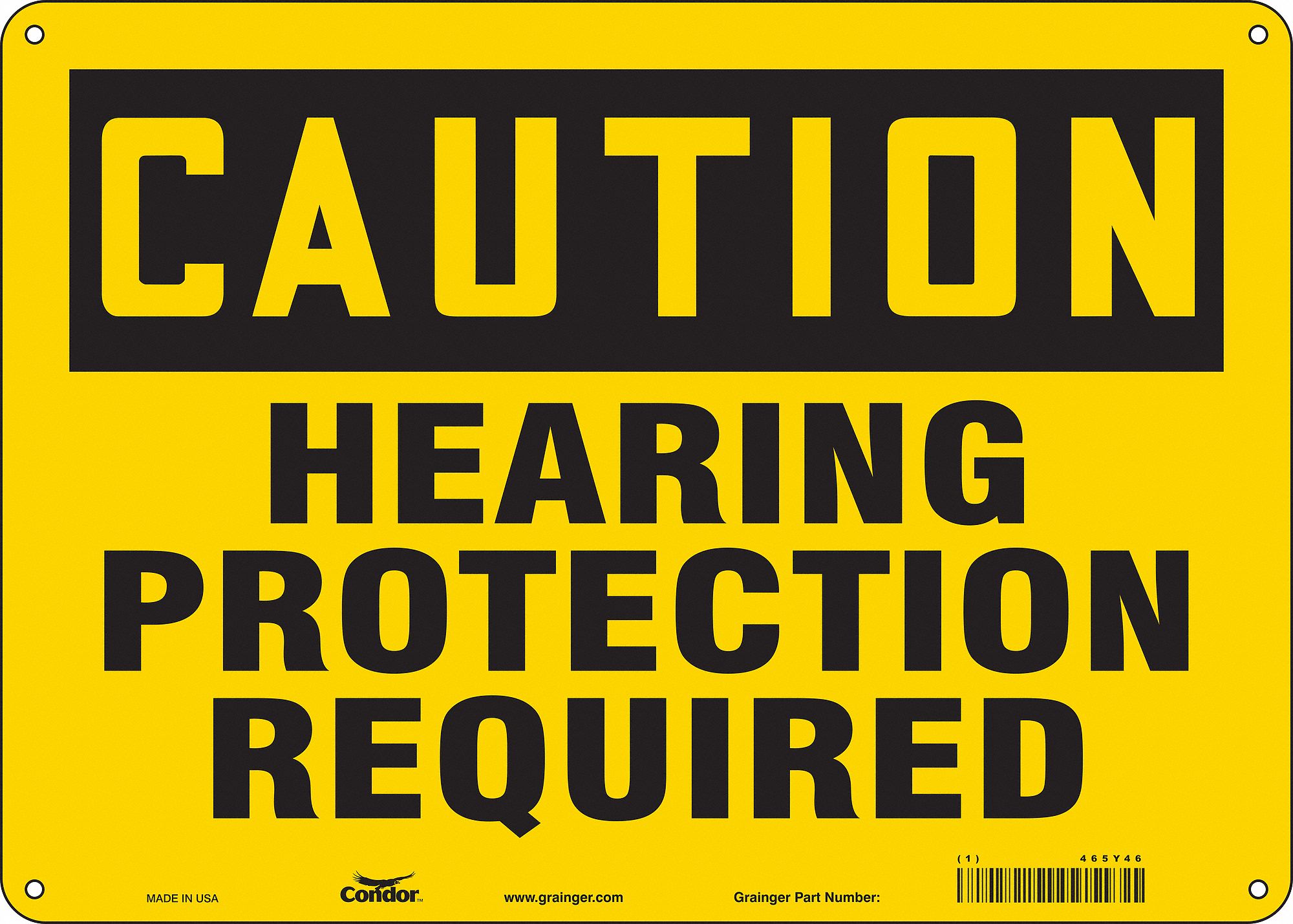 Safety Sign: Aluminum, Mounting Holes Sign Mounting, 10 in x 14 in Nominal Sign Size, 0.032 in Thick