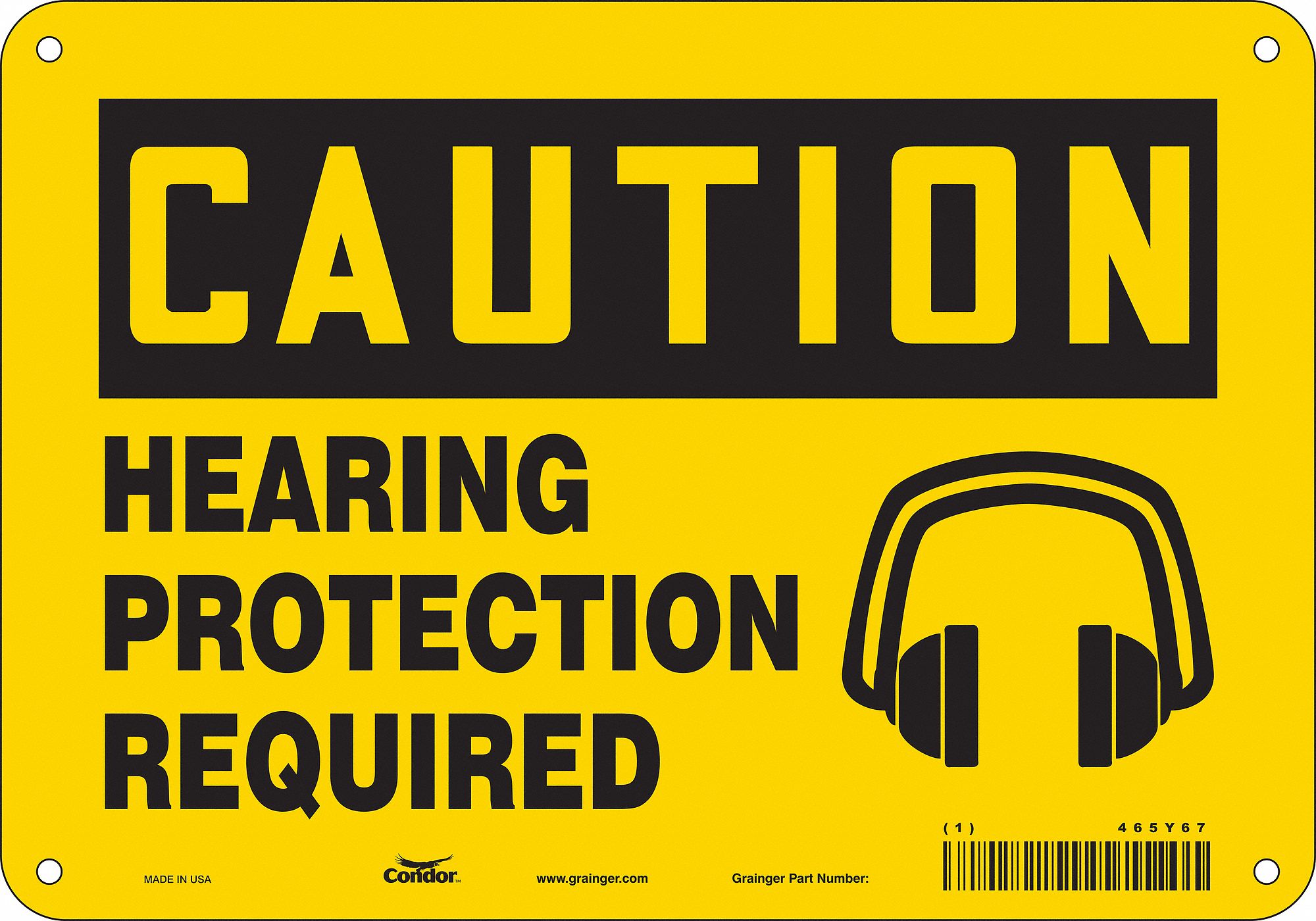 Safety Sign: Aluminum, Mounting Holes Sign Mounting, 7 in x 10 in Nominal Sign Size, 0.032 in Thick
