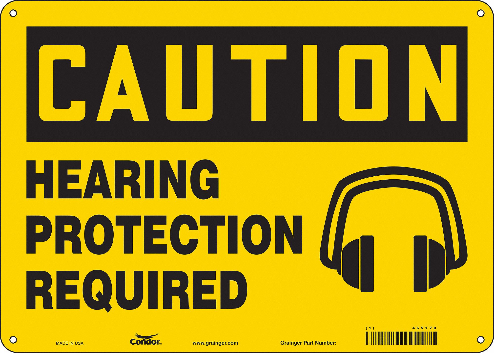 Safety Sign: Polyethylene, Mounting Holes Sign Mounting, 10 in x 14 in Nominal Sign Size, Caution