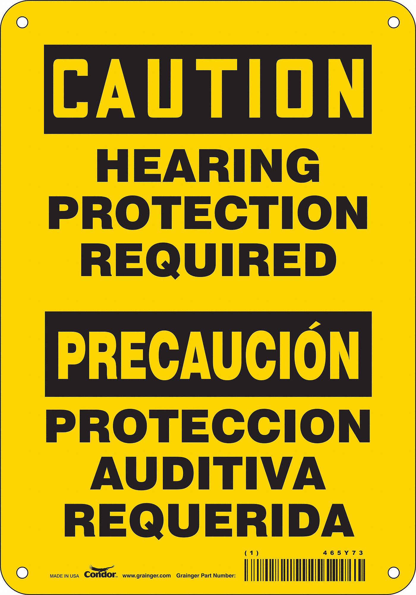 Safety Sign: Aluminum, Mounting Holes Sign Mounting, 10 in x 7 in Nominal Sign Size, 0.032 in Thick