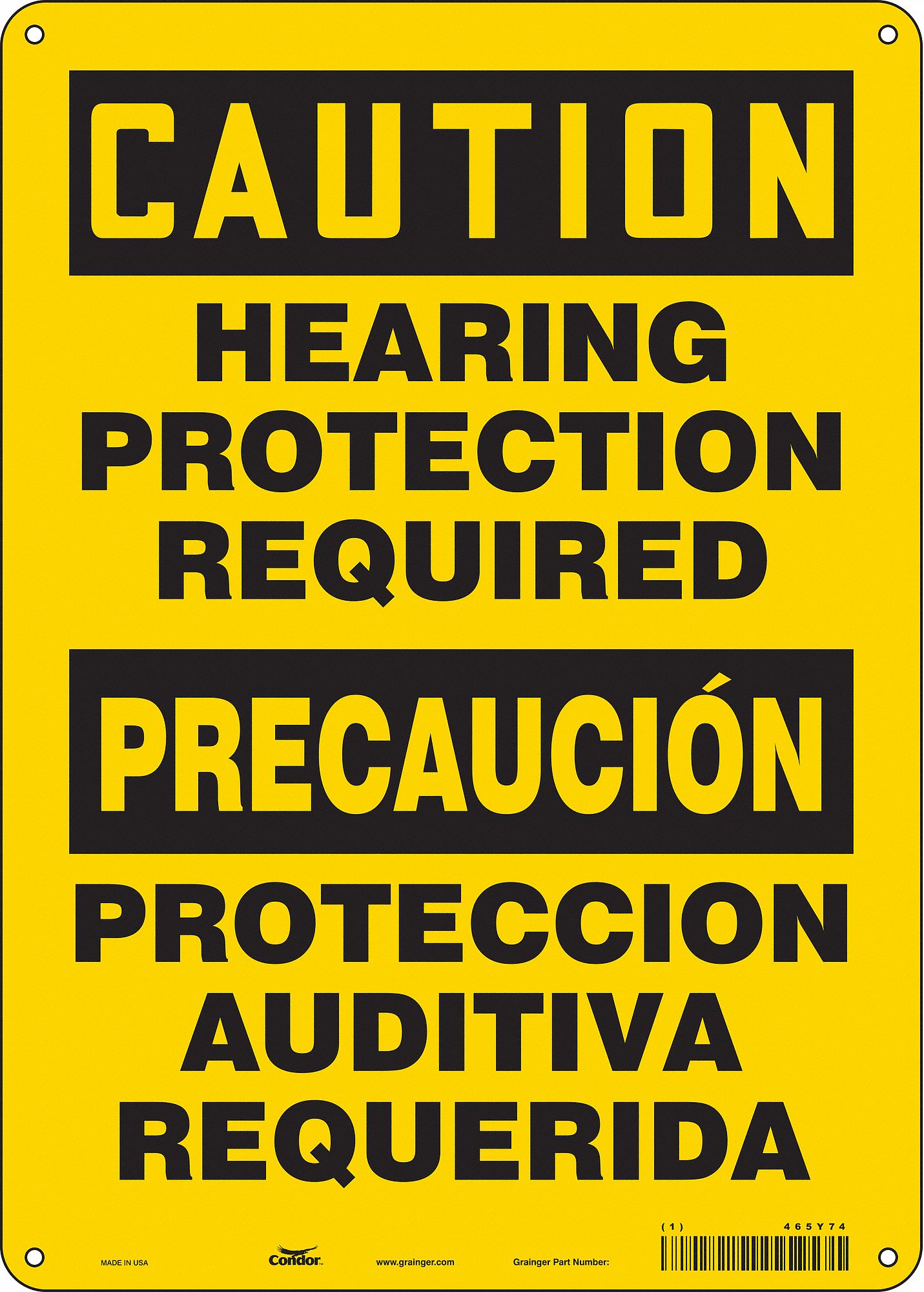 Safety Sign: Aluminum, Mounting Holes Sign Mounting, 14 in x 10 in Nominal Sign Size, 0.032 in Thick