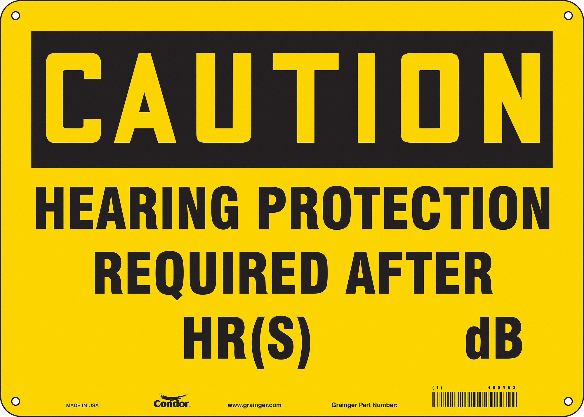 Safety Sign: Polyethylene, Mounting Holes Sign Mounting, 10 in x 14 in Nominal Sign Size