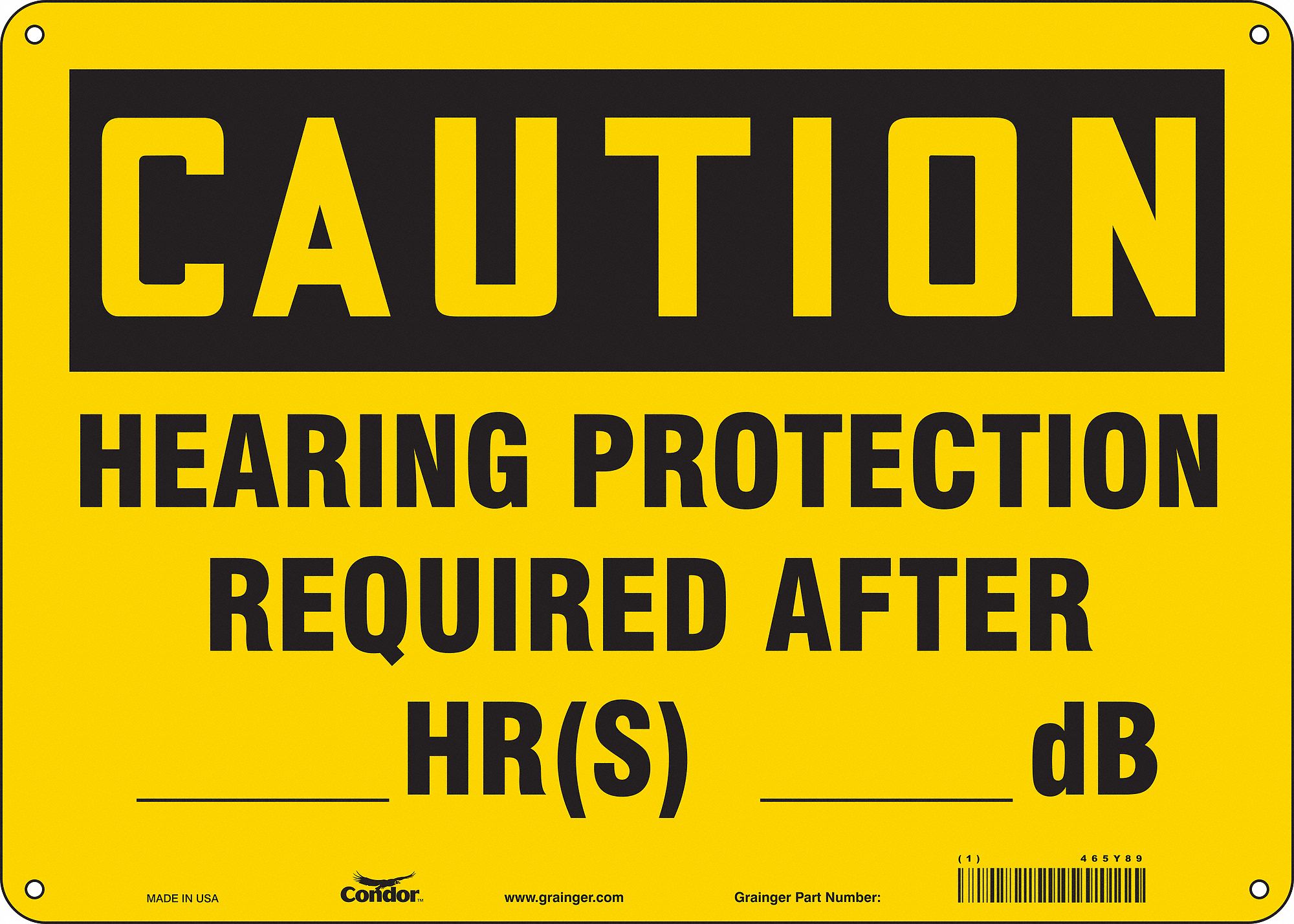 Safety Sign: Polyethylene, Mounting Holes Sign Mounting, 10 in x 14 in Nominal Sign Size, Caution