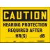 Caution: Hearing Protection Required After ___Hr(S)___dB Signs