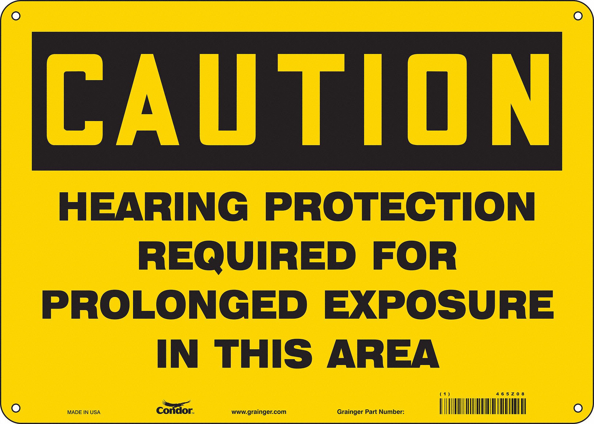 Safety Sign: Aluminum, Mounting Holes Sign Mounting, 10 in x 14 in Nominal Sign Size, 0.032 in Thick