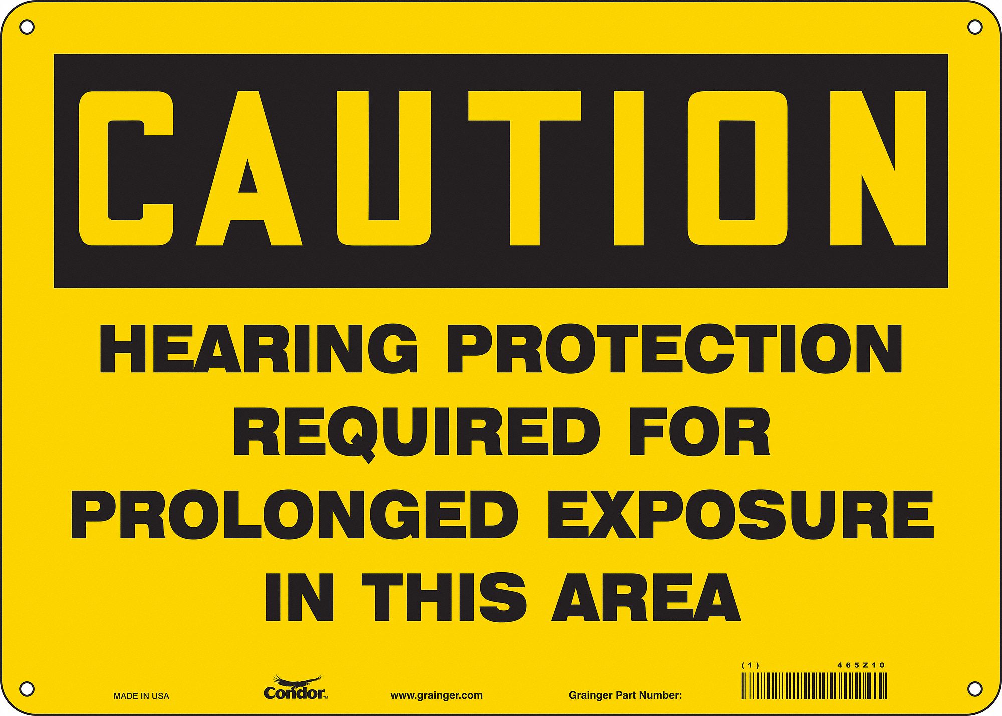 Safety Sign: Polyethylene, Mounting Holes Sign Mounting, 10 in x 14 in Nominal Sign Size, Caution
