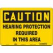 Caution: Hearing Protection Required In This Area Signs