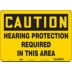 Caution: Hearing Protection Required In This Area Signs