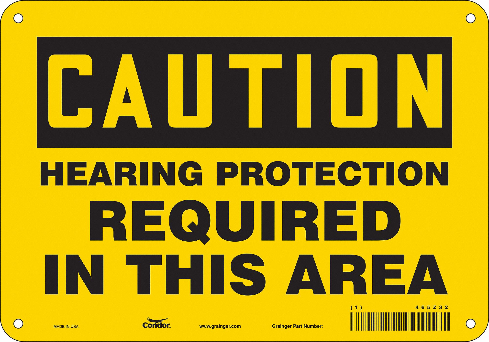 Safety Sign: Aluminum, Mounting Holes Sign Mounting, 7 in x 10 in Nominal Sign Size, 0.032 in Thick