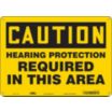 Caution: Hearing Protection Required In This Area Signs