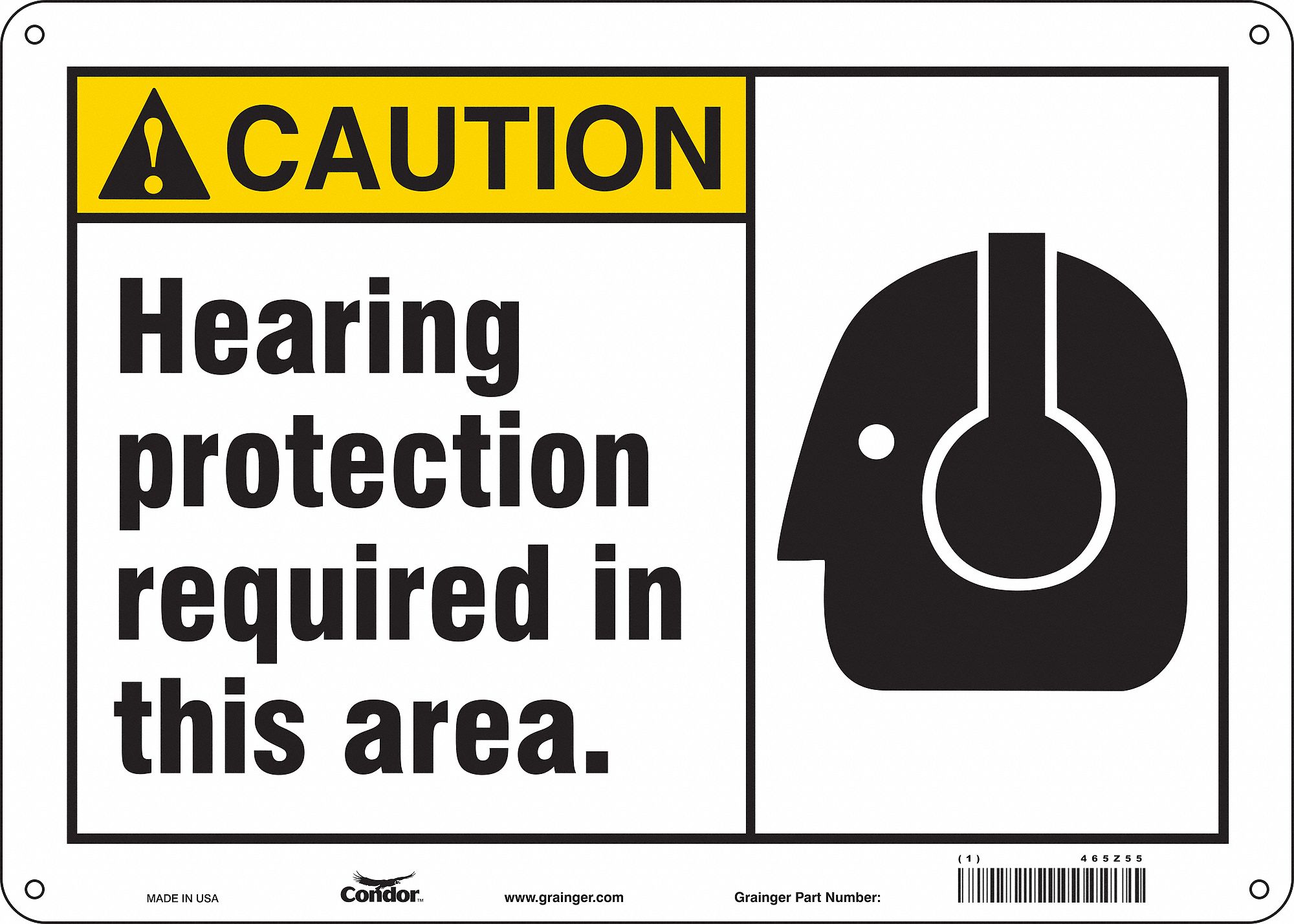 Safety Sign: Aluminum, Mounting Holes Sign Mounting, 10 in x 14 in Nominal Sign Size, 0.032 in Thick