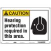Caution: Hearing Protection Required In This Area. Signs
