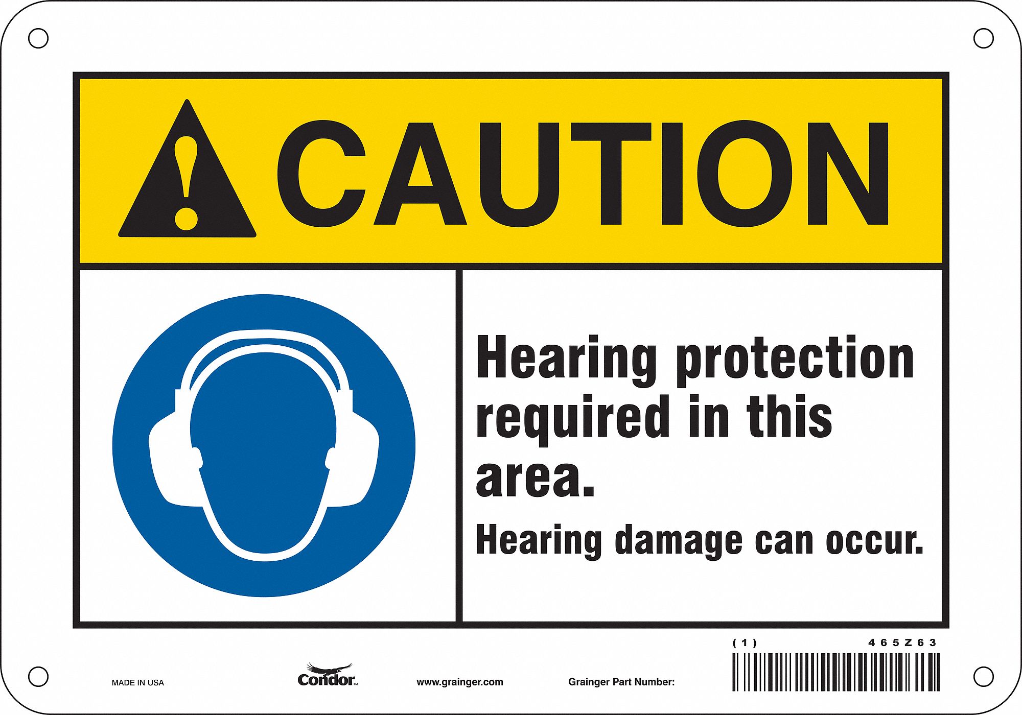 Safety Sign: Aluminum, Mounting Holes Sign Mounting, 7 in x 10 in Nominal Sign Size, 0.032 in Thick