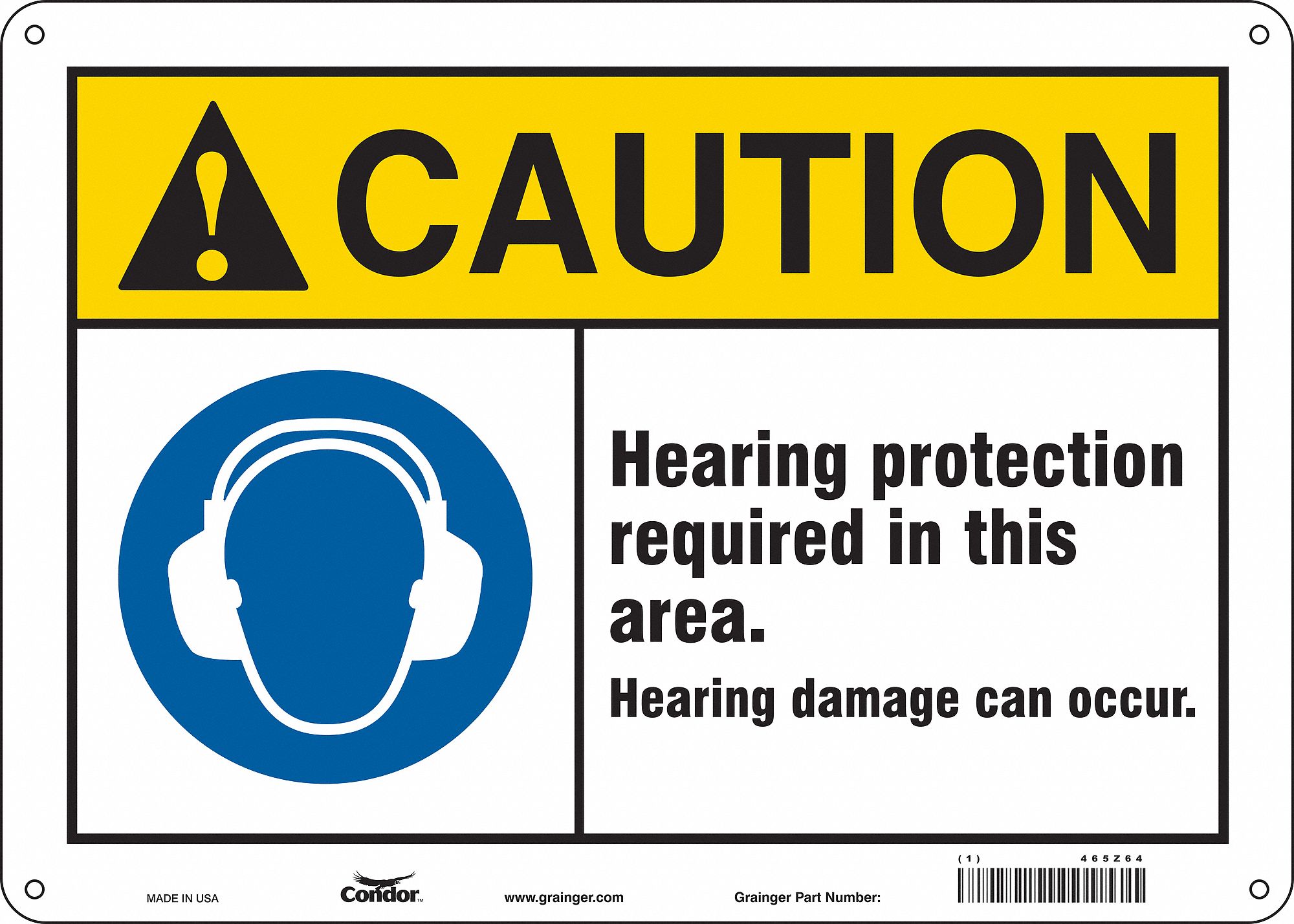 Safety Sign: Aluminum, Mounting Holes Sign Mounting, 10 in x 14 in Nominal Sign Size, 0.032 in Thick