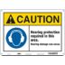 Caution: Hearing Protection Required In This Area. Hearing Damage Can Occur. Signs