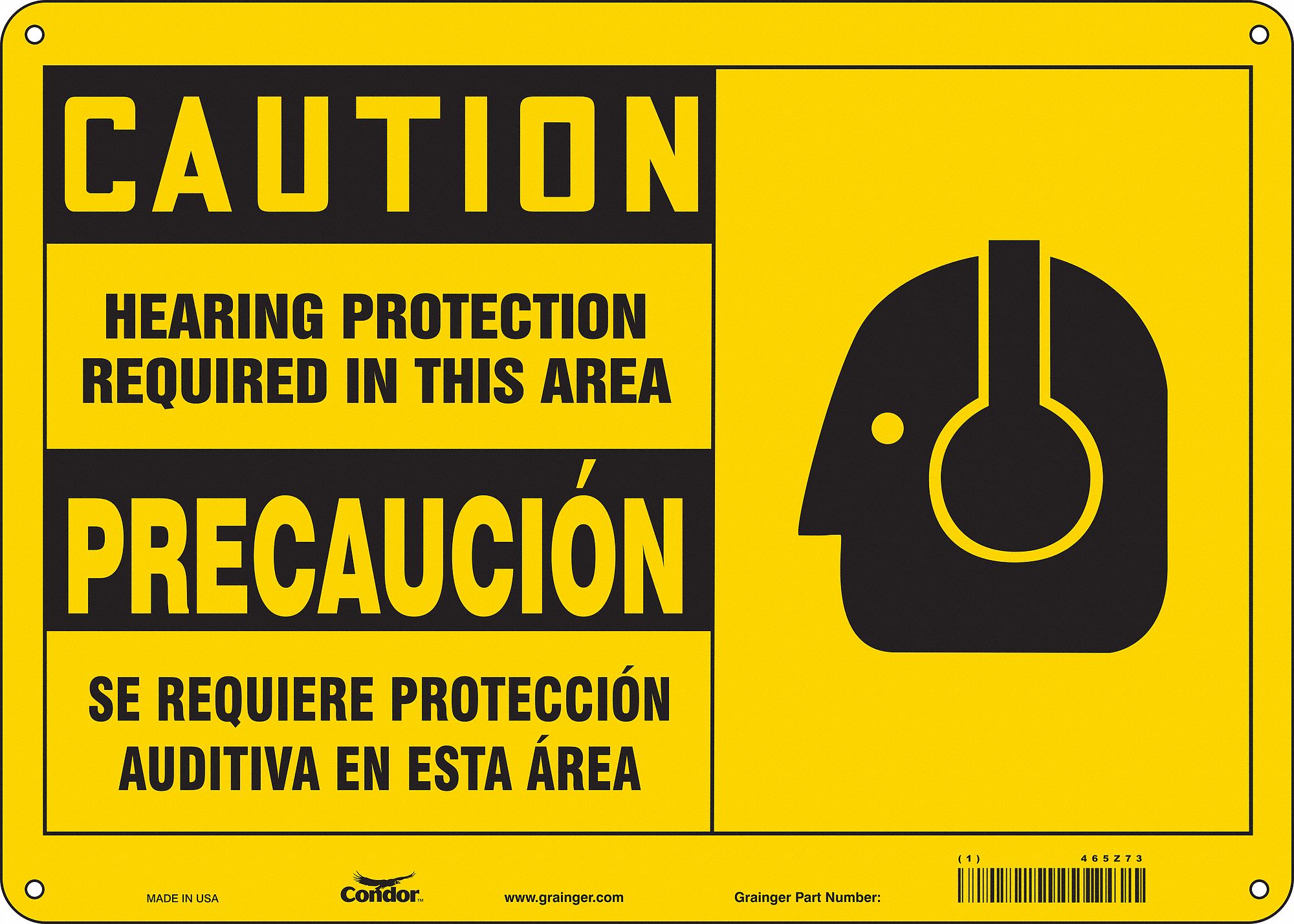 Safety Sign: Polyethylene, Mounting Holes Sign Mounting, 10 in x 14 in Nominal Sign Size, Wall
