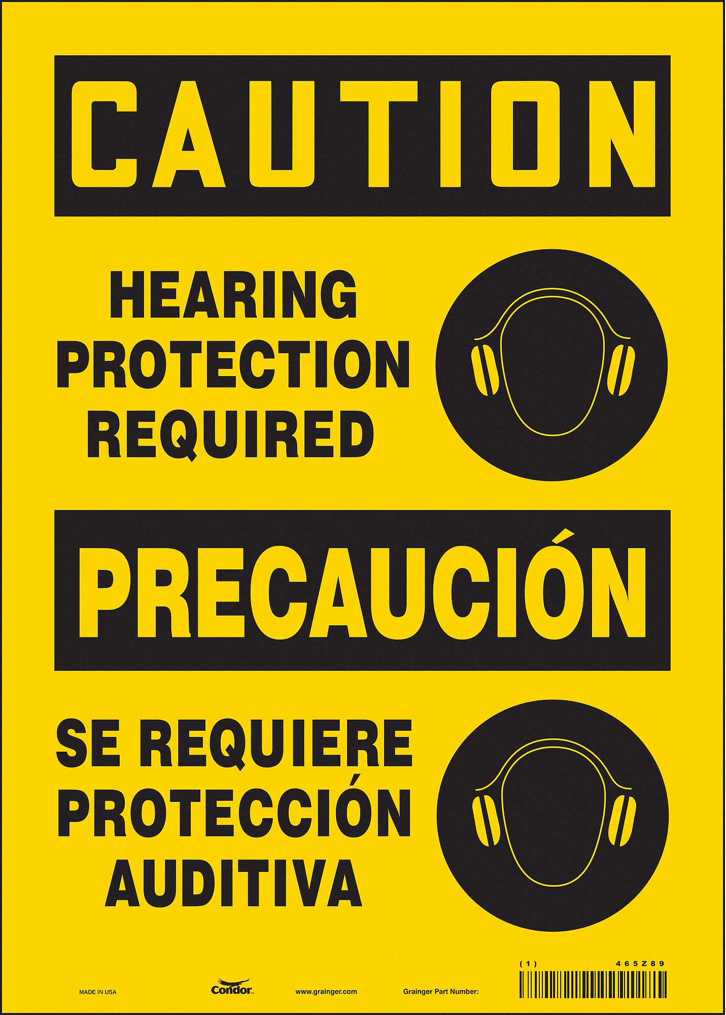 Safety Sign: Vinyl, Adhesive Sign Mounting, 14 in x 10 in Nominal Sign Size, Not Retroreflective