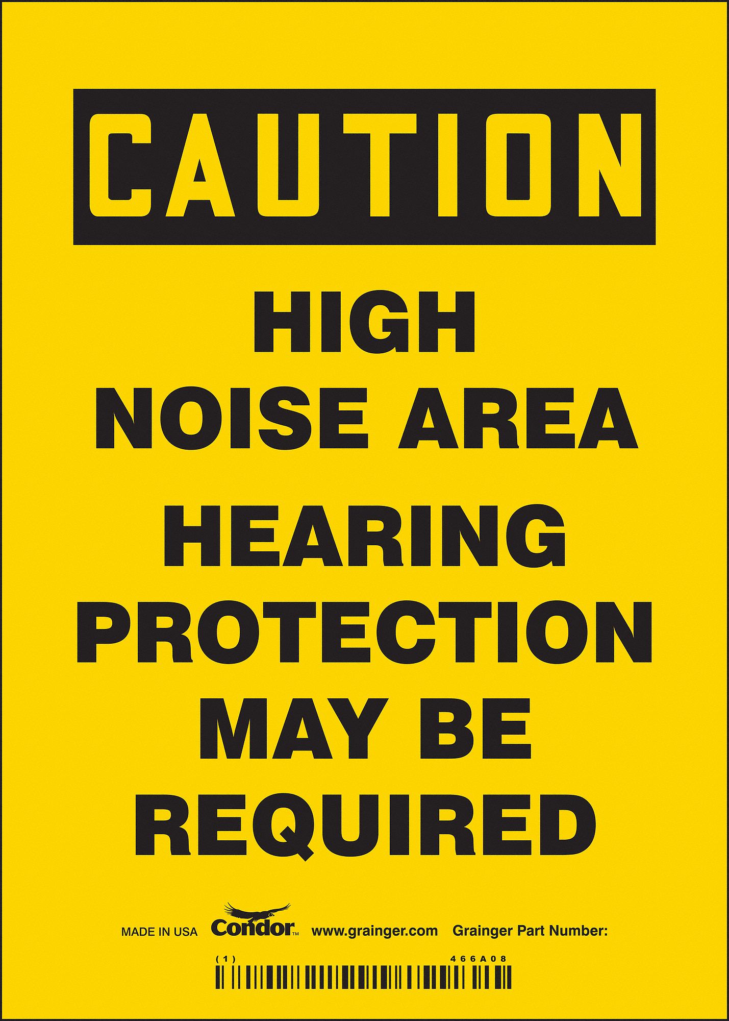 Safety Sign: Vinyl, Adhesive Sign Mounting, 7 in x 5 in Nominal Sign Size, Not Retroreflective, Wall