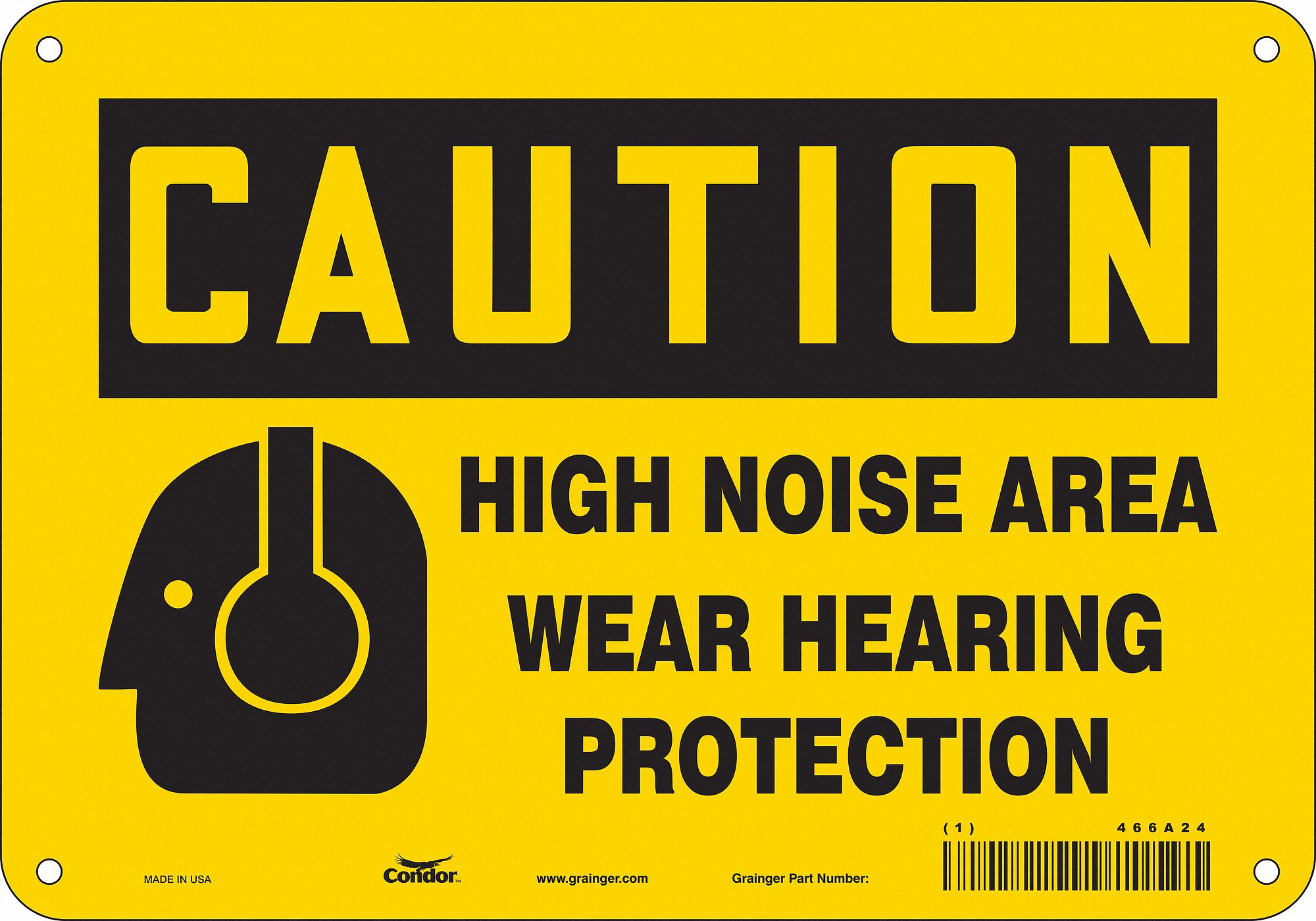 Safety Sign: Aluminum, Mounting Holes Sign Mounting, 7 in x 10 in Nominal Sign Size, 0.032 in Thick