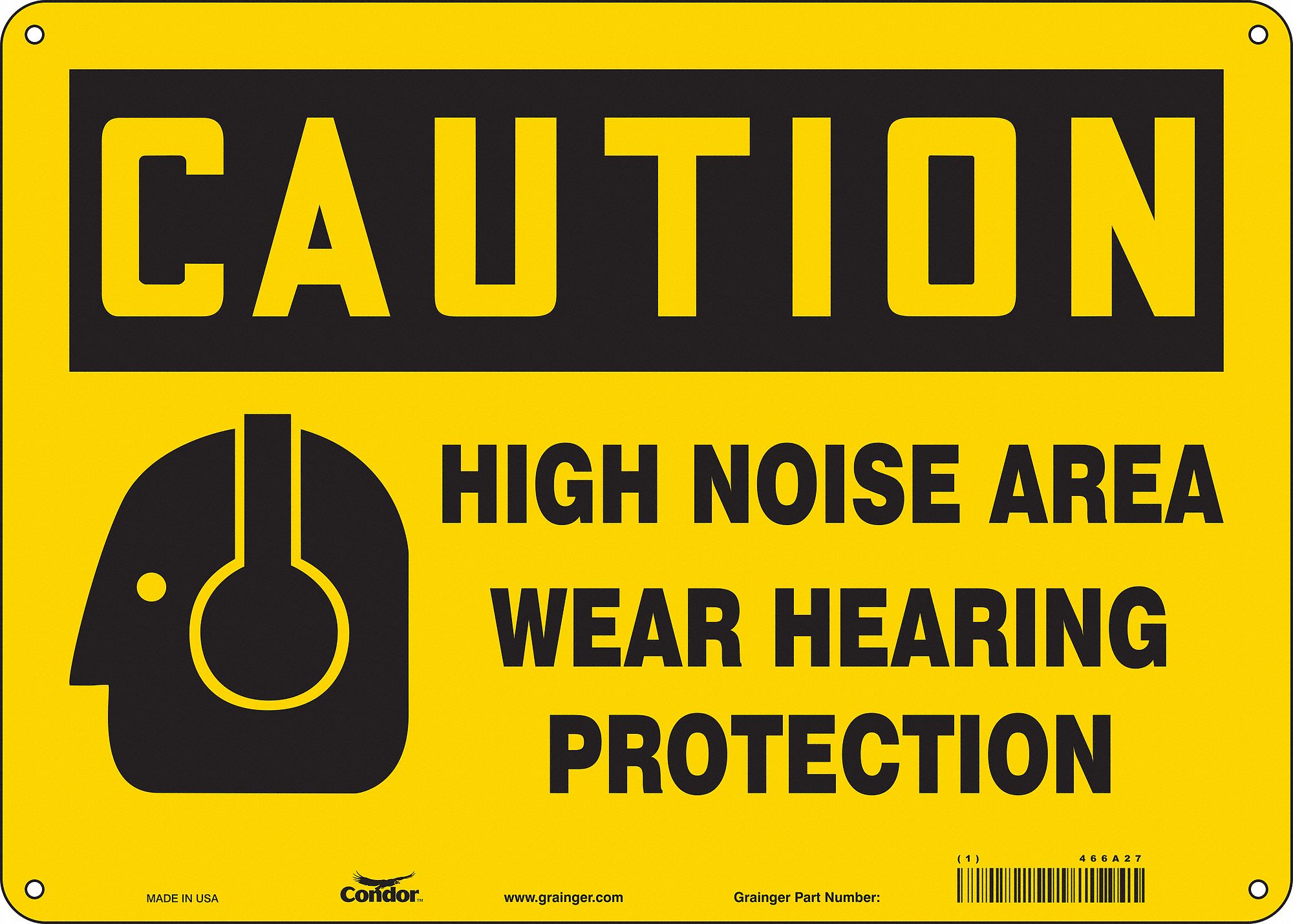 Safety Sign: Polyethylene, Mounting Holes Sign Mounting, 10 in x 14 in Nominal Sign Size