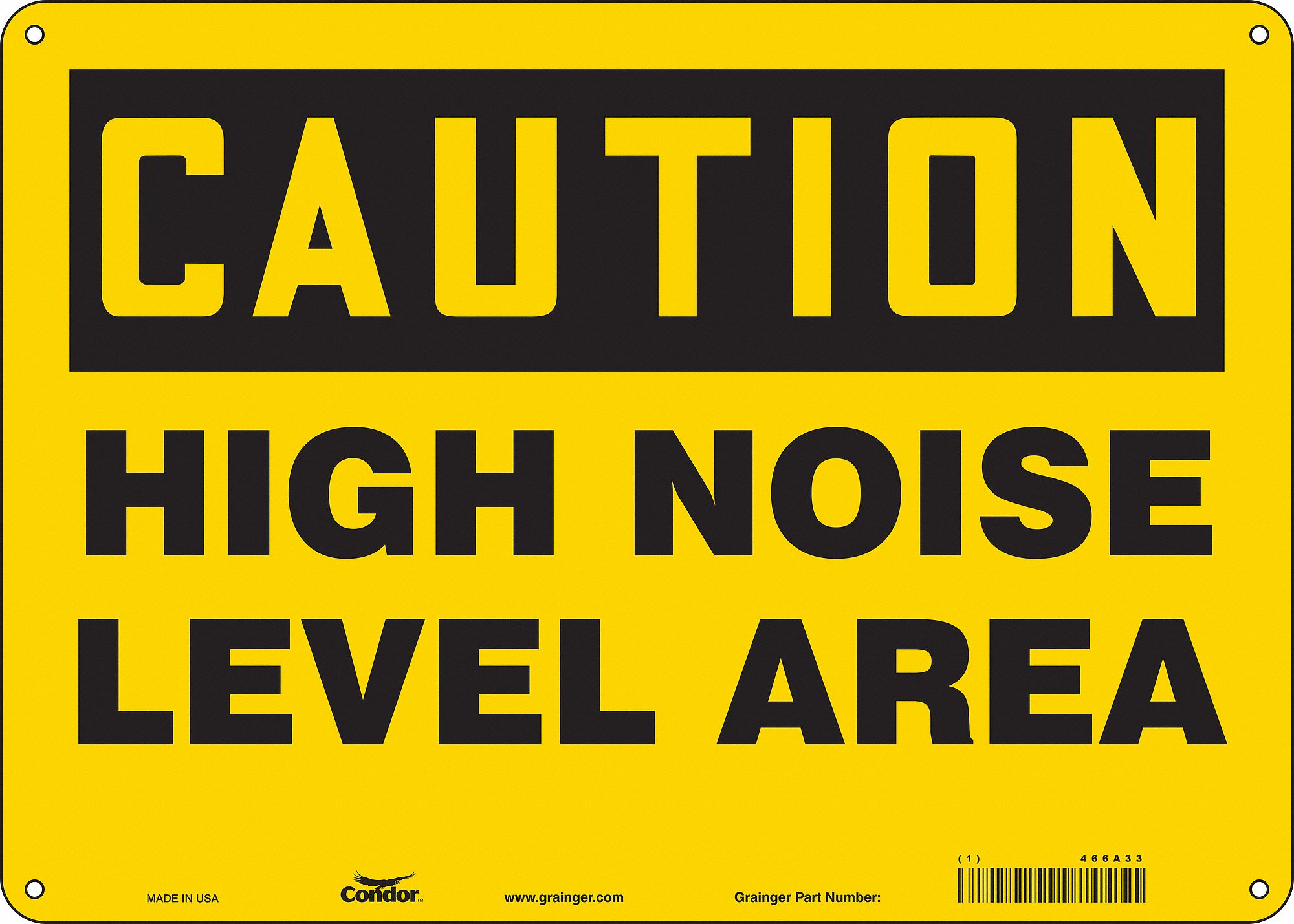 Safety Sign: Aluminum, Mounting Holes Sign Mounting, 10 in x 14 in Nominal Sign Size, 0.032 in Thick