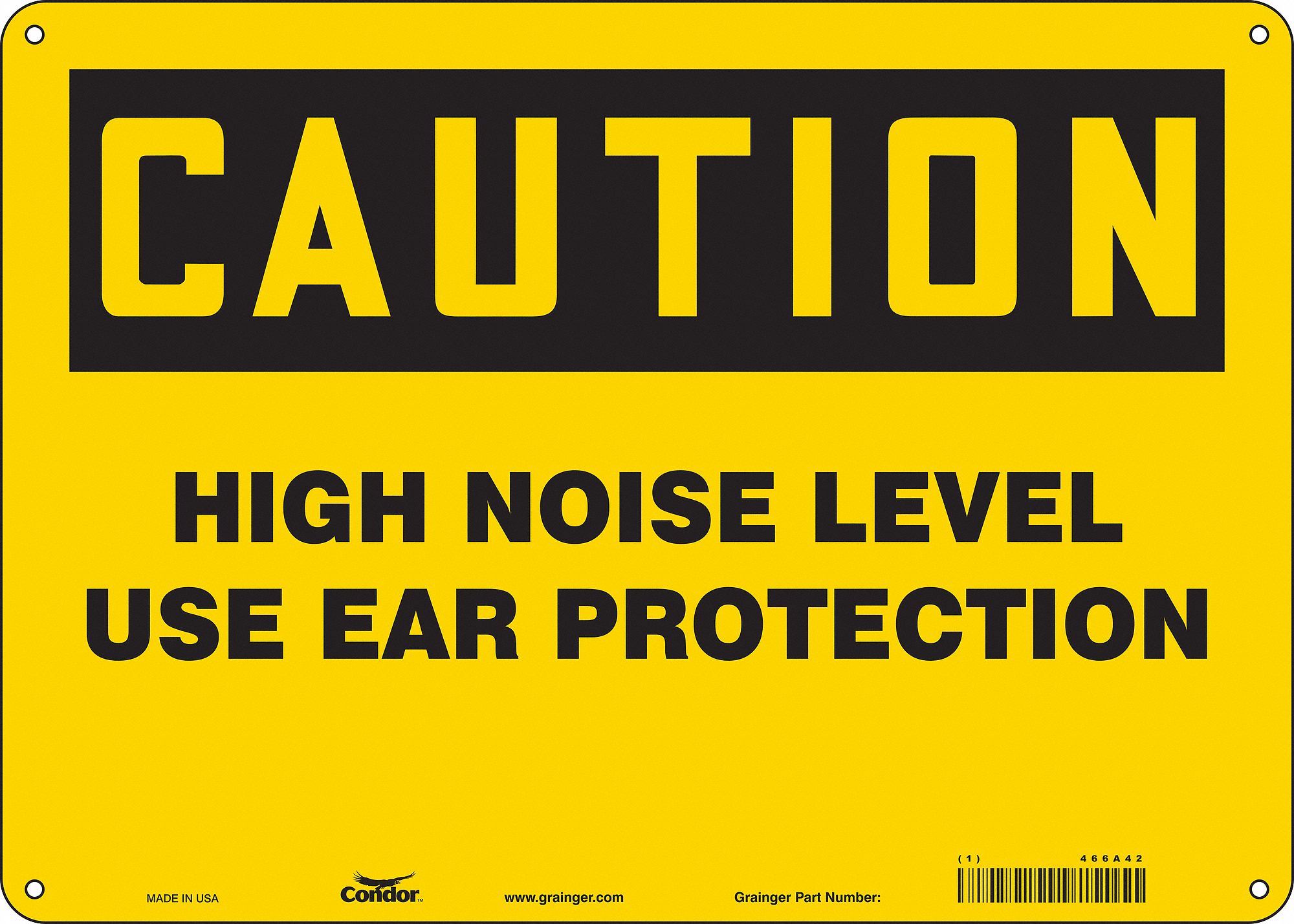 Safety Sign: Aluminum, Mounting Holes Sign Mounting, 10 in x 14 in Nominal Sign Size, 0.032 in Thick