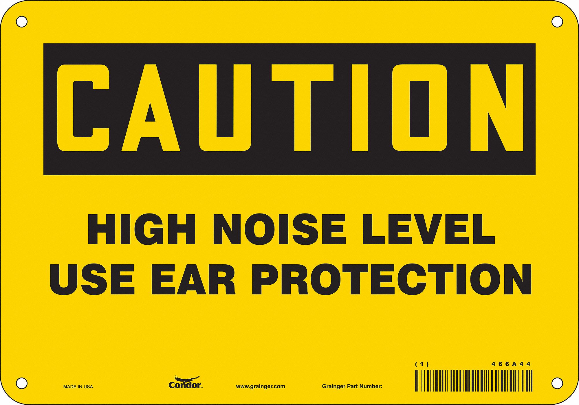 Safety Sign: Polyethylene, Mounting Holes Sign Mounting, 7 in x 10 in Nominal Sign Size, Caution