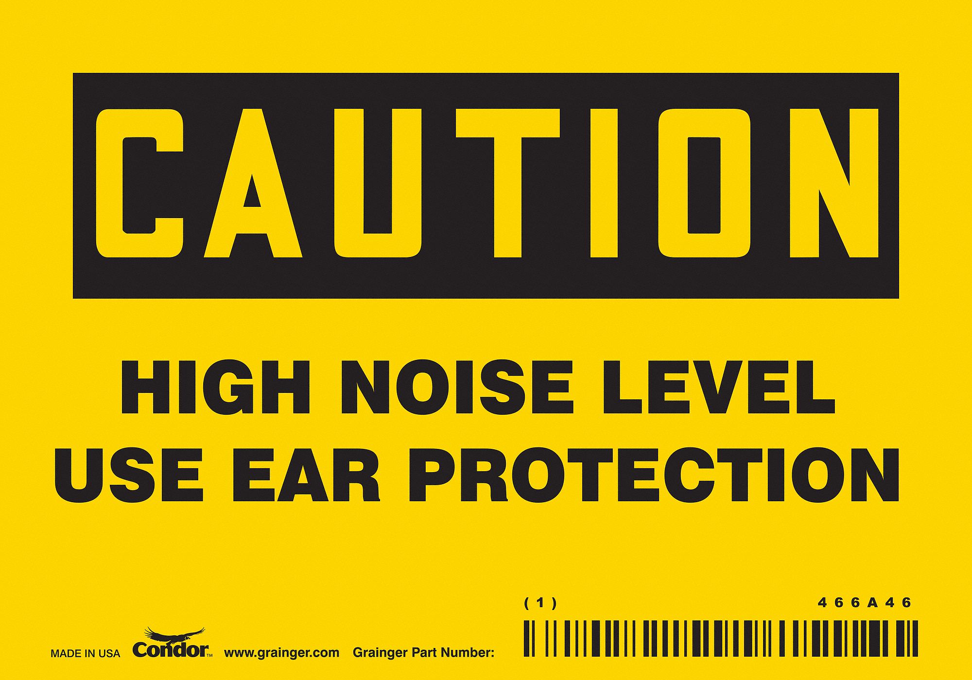 Safety Sign: Vinyl, Adhesive Sign Mounting, 3 1/2 in x 5 in Nominal Sign Size, Not Retroreflective