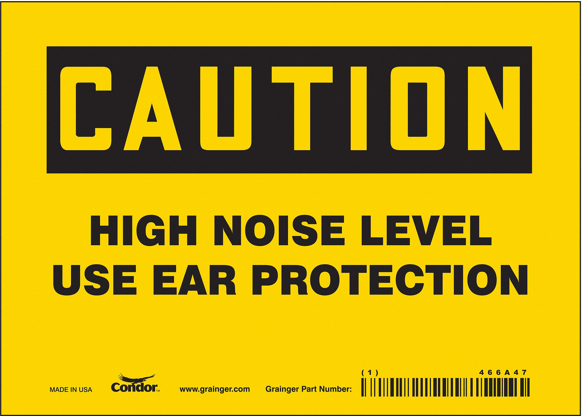 Safety Sign: Vinyl, Adhesive Sign Mounting, 5 in x 7 in Nominal Sign Size, Not Retroreflective, Wall